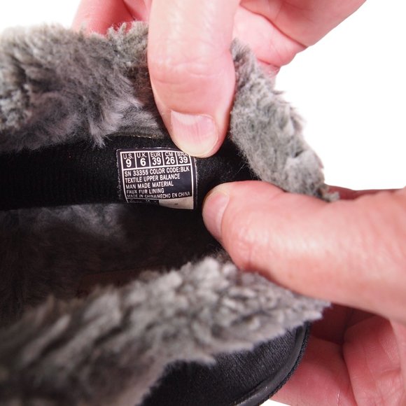 Bob's Meow Slippers, Women's Size 9, Black/Gray, Faux Fur w/ Memory Foam - Picture 5 of 7
